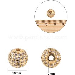 Brass Cubic Zirconia Beads&nbsp;ZIRC-NB0001-10