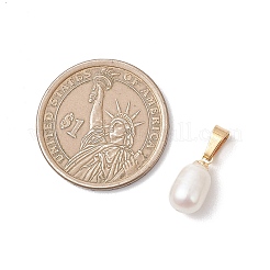 Natural Cultured Freshwater Pearl Rice Charms&nbsp;X-PALLOY-JF04823