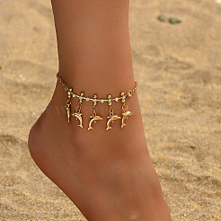 Ccean Aolly & Iron Crystal Rhinestone Tassel Anklets&nbsp;WG0D90F-01