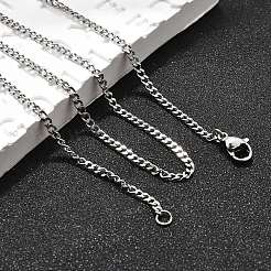 Non-Tarnish 304 Stainless Steel Curb Chain Necklaces&nbsp;LS-NJEW-L162-01B-P