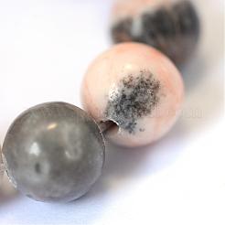 Natural Pink Zebra Jasper Round Beads Strands&nbsp;G-E334-6mm-11