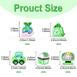 20Pcs 5 Styles Environmental Protection Theme Opaque Resin Cabochons&nbsp;CRES-YW0001-40