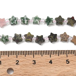 6 Styles Opalite & Synthetic Malachite & Natural Picture Jasper & Rhodonite & Green Spot Jasper & Dragon Blood Jasper Beads Strands&nbsp;G-D095-A03