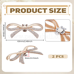 2Pcs Zinc Alloy & Crystal Rhinestone Shoe Buckle Clips&nbsp;FIND-LP0009-89