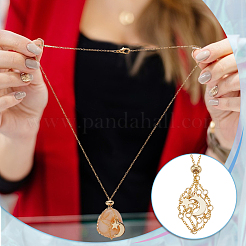 6Pcs Crystal Cage Holder Necklace&nbsp;NJEW-AB00036