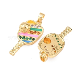 Brass Micro Pave Cubic Zirconia Pendants&nbsp;KK-C248-04G-01