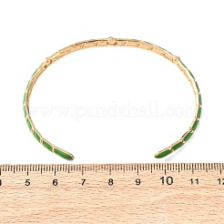 304 Stainless Steel Enamel Cuff Bangles for Women&nbsp;BJEW-H637-02A-G