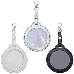 4Pcs 3 Colors Imitation Leather Badge Display Holder&nbsp;HJEW-CL0001-02A