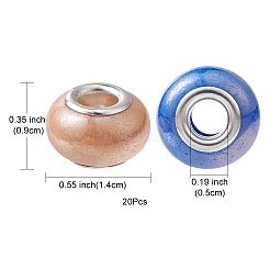 Opaque Resin European Beads&nbsp;RPDL-YW0001-11