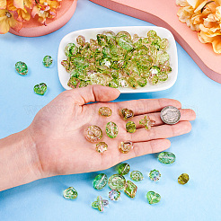 96Pcs 8 Styles Two Tone Transparent Acrylic Beads&nbsp;MACR-TA0002-12