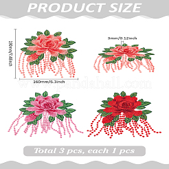 3Pcs 3 Colors Computerized Embroidery Cloth Patches&nbsp;PATC-LP0001-16