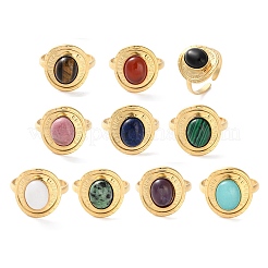 Oval Natural & Synthetic Gemstone Finger Rings&nbsp;RJEW-Q004-01G