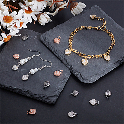 16Pcs 4 Colors Brass Micro Pave Cubic Zirconia Charms&nbsp;ZIRC-NB0002-09