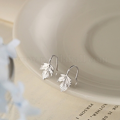 999 Fine Silver Leaf Cuff Earrings&nbsp;EJEW-P296-08P