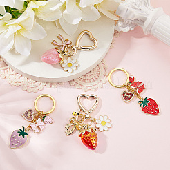4Pcs Alloy Enamel Keychains&nbsp;KEYC-SC00017