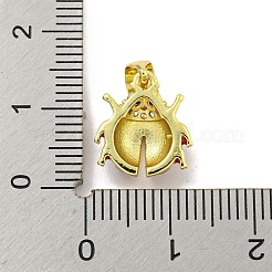 Rack Plating Brass Micro Pave Clear Cubic Zirconia with Enamel Pendant&nbsp;KK-B091-37G-01
