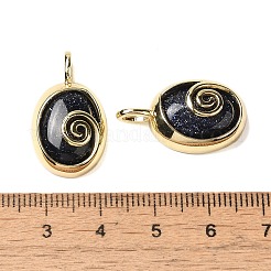 Synthetic Blue Goldstone Oval Pendants&nbsp;G-K371-01G-04