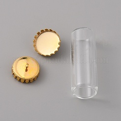 Transparent Glass Bottle Pendants&nbsp;GLAA-WH0039-01G