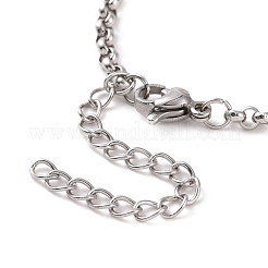Non-Tarnish 304 Stainless Steel Rolo Chain Bracelet for Men Women&nbsp;BJEW-E031-06P-08