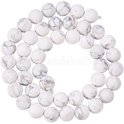 Frosted Natural Howlite Bead Strands&nbsp;G-PH0028-8mm-01