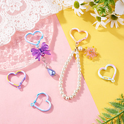 16Pcs 4 Colors Alloy Key Snap Hook Clasps for Keychains&nbsp;FIND-TA0010-32