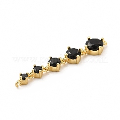 Rack Plating Brass Pave Cubic Zirconia Connector Charms&nbsp;KK-G458-02G-02