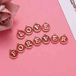 Initial Letter A~Z Alphabet Enamel Charms&nbsp;ENAM-Q437-08