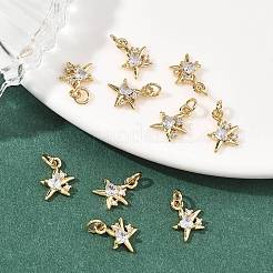 SHEGRACE Brass Micro Pave Clear Cubic Zirconia Charms&nbsp;XGRQ2O969-419G