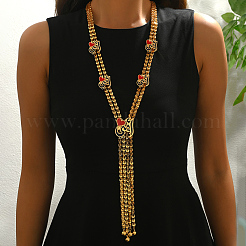 Vintage Alloy Enamel Red Heart Tassel Y Long Necklaces for Women Party and Casual Wear&nbsp;WS0310