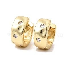 Brass Micro Pave Clear Cubic Zirconia Hoop Earrings&nbsp;EJEW-Z149-02G