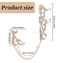 2Pcs 2 Colors Crystal Rhinestone Flower Full Finger Ring Hand Chain&nbsp;RJEW-AN0001-03