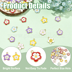 48Pcs 8 Styles Alloy and Enamel Pendants&nbsp;ENAM-YW0008-19