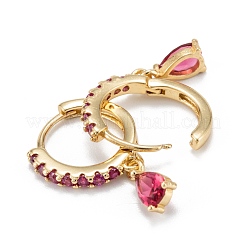 Brass Micro Pave Cubic Zirconia Huggie Hoop Earrings&nbsp;EJEW-K087-03G