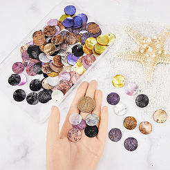 160Pcs 8 Colors Spray Painted Natural Akoya Shell Pendants&nbsp;SHEL-SC0001-38