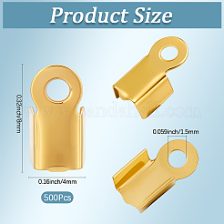 500Pcs Iron Folding Crimp Ends&nbsp;IFIN-CN0001-06G