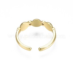 Clear Cubic Zirconia Evil Eye Open Cuff Ring with Enamel for Women&nbsp;RJEW-N035-099