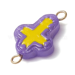 10Pcs 10 Colors Handmade Lampwork Enamel Religion Cross Links Connector Charms&nbsp;PALLOY-JF04302