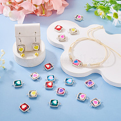 20Pcs Polymer Clay Heart & CCB Square Frame Links Connector Charms&nbsp;CLAY-TADJ0001-09