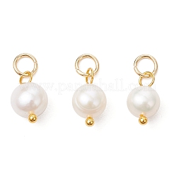 3Pcs 3 Colors Natural Cultured Freshwater Pearl Two Sides Polished Charms&nbsp;PALLOY-JF04036