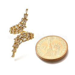 Rack Plating Brass Micro Pave Clear Cubic Zirconia Cuff Finger Rings for Women&nbsp;RJEW-M028-32G-02