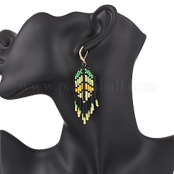 Handmade Glass Seed Beads Dangle Earrings&nbsp;EJEW-MZ00561-02