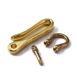 U-Shaped Brass Key Hook Shanckle Clasps&nbsp;KK-WH0047-76B-G