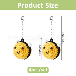 4Pcs Bees Cotton Keychains&nbsp;HJEW-FH00296