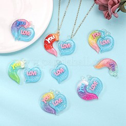 10 Sets Gradient Color Opaque Resin Pendants&nbsp;RESI-SZ0001-91A