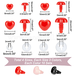 120 Sets 12 Style Plastic Heart Safety Noses&nbsp;DIY-PH0010-90