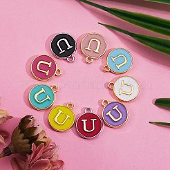120Pcs 12 Colors Golden Plated Alloy Charms&nbsp;ENAM-SZ0001-64U