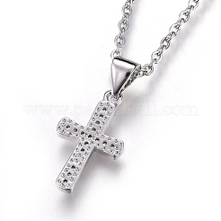 Brass Micro Pave Cubic Zirconia Pendant Necklaces&nbsp;NJEW-O108-30P