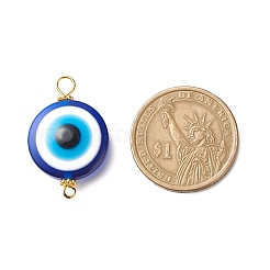 Transparent Evil Eye Resin Connector Charms&nbsp;PALLOY-JF01848-01