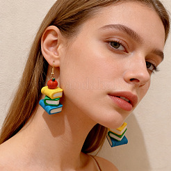 Handmade Polymer Clay & 304 Stainless Steel Dangle Earrings&nbsp;WG8A15F-01