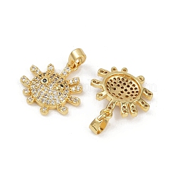 Brass Micro Pave Cubic Zirconia Pendants&nbsp;KK-C093-11G